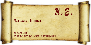 Matos Emma névjegykártya